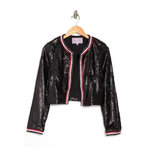 Lucy Paris Sequin Stripe Trim Cropped Jacket- it’s a stunner! - Picture 1 of 6